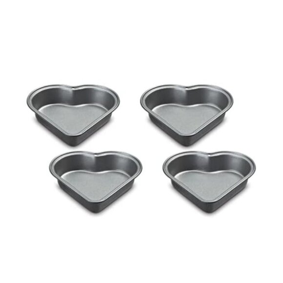 Cuisinart 4-Pc Mini Heart Pan Set Small Non-Stick Black - Picture 1 of 4